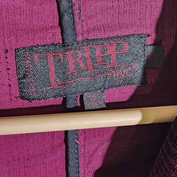 Tripp NYC Burgundy Plaid Blazer with Buckle Details - Picture 7 of 7